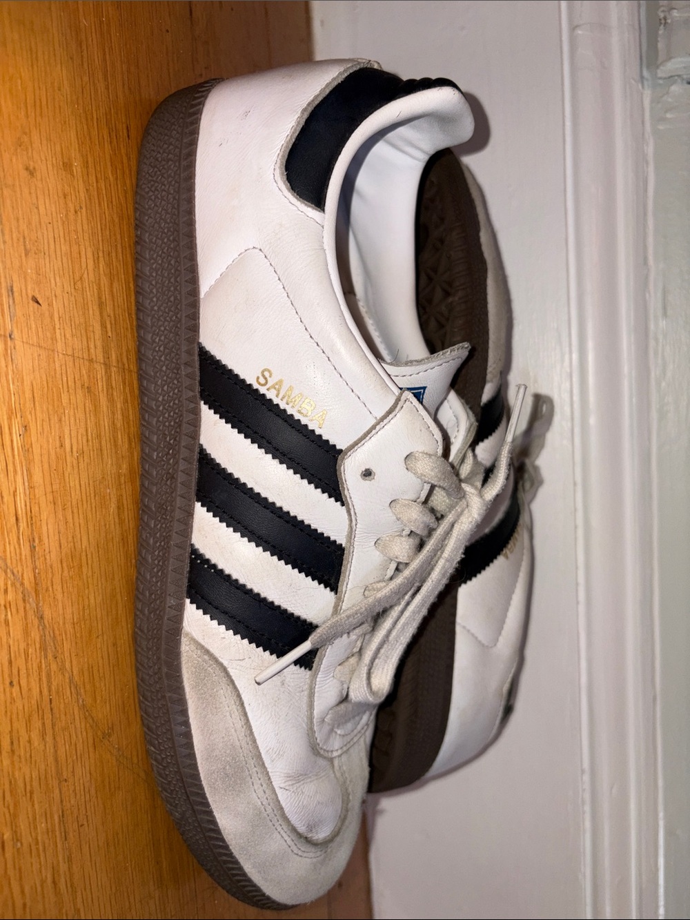 adidas Samba Men's White with Black Stripes Sneakers